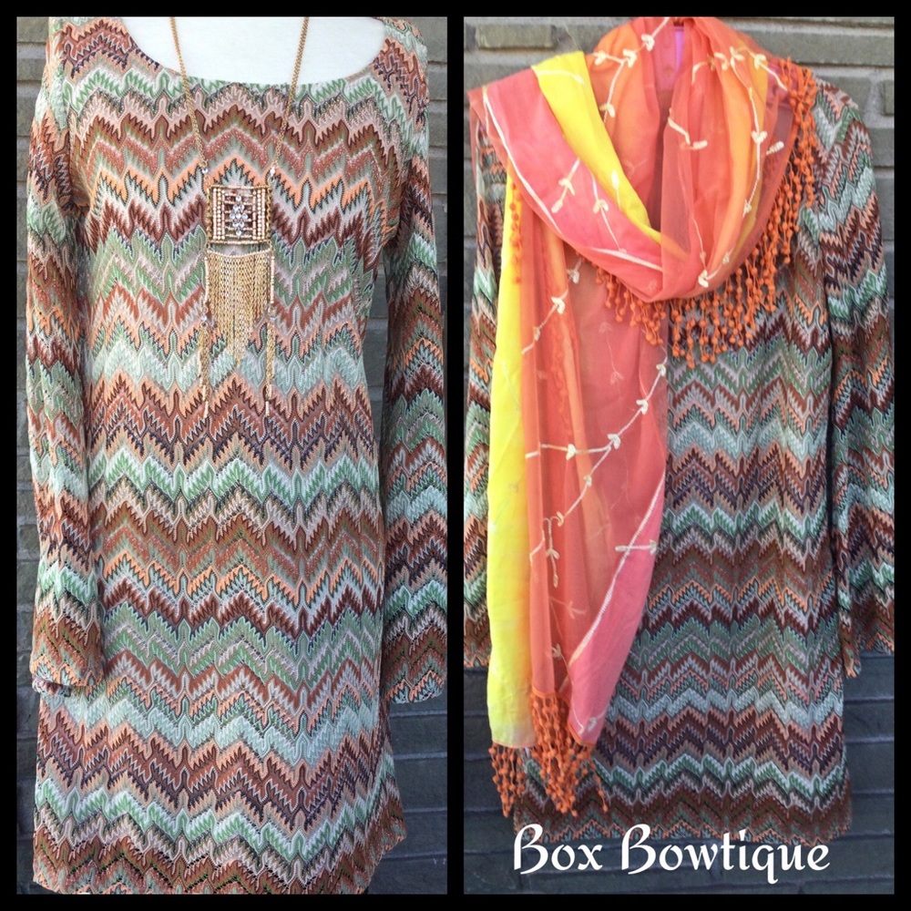 🆕 Missoni Inspired Dress 🎨New 70’s Vibe